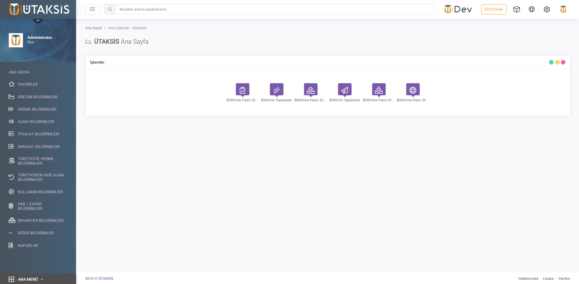 ÜTS Platform Dashboard
